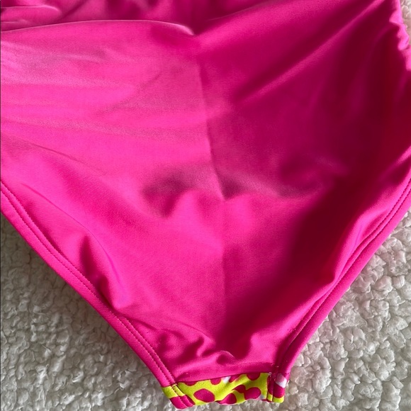 Cat & Jack Leopard Print Swimsuit Size 6/7 Girls Pink and Yellow - Picture 6 of 8